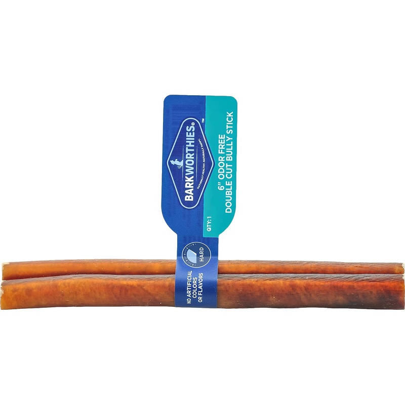 Barkworthies OdorFree Double Cut Bully Stick 6''
