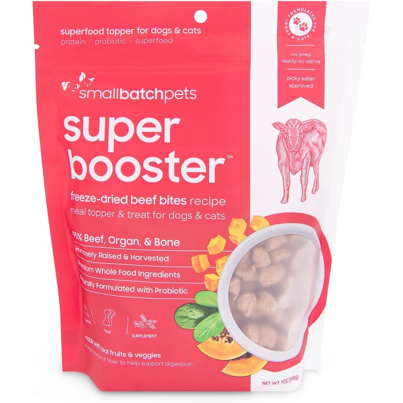 Small Batch Dog Super Booster Freeze Dried Beef Bites 7oz.