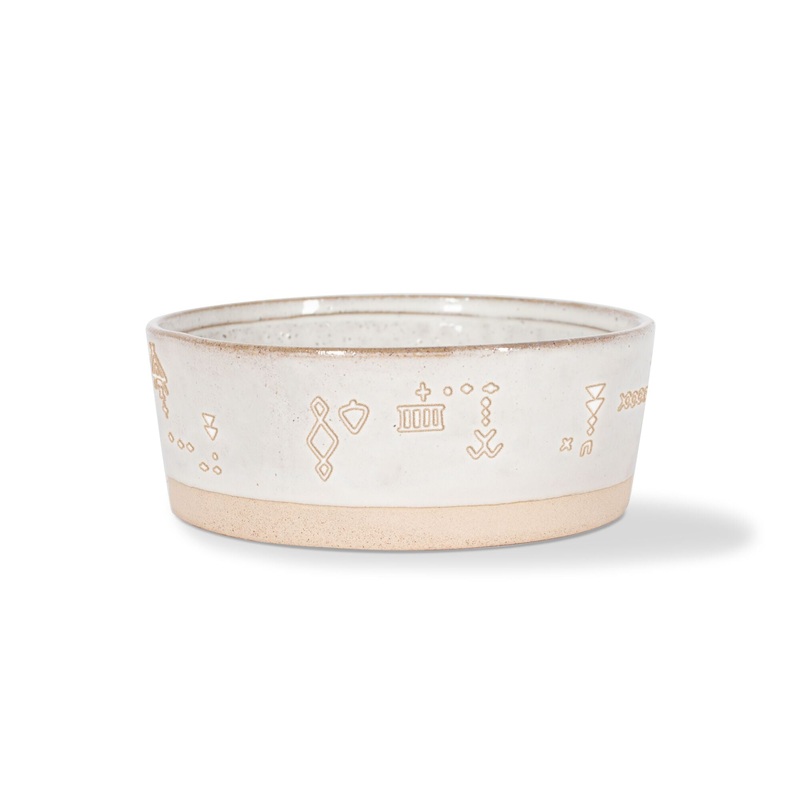 Fringe Tribal Marks White Stoneware Bowl