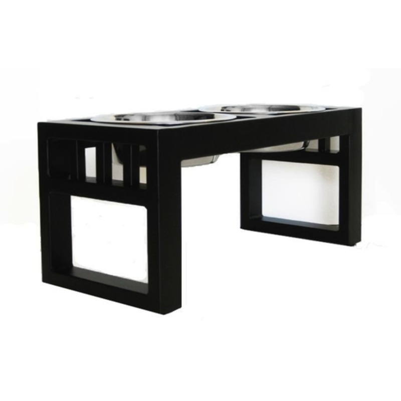 Pets Stop Libro Double Diner Black Large 10"