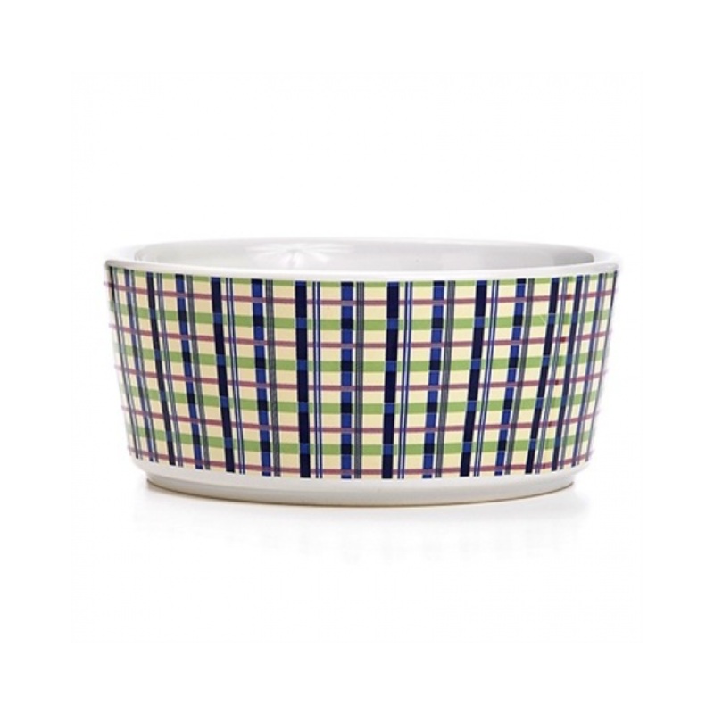 Waggo Playful Plaid Bowl