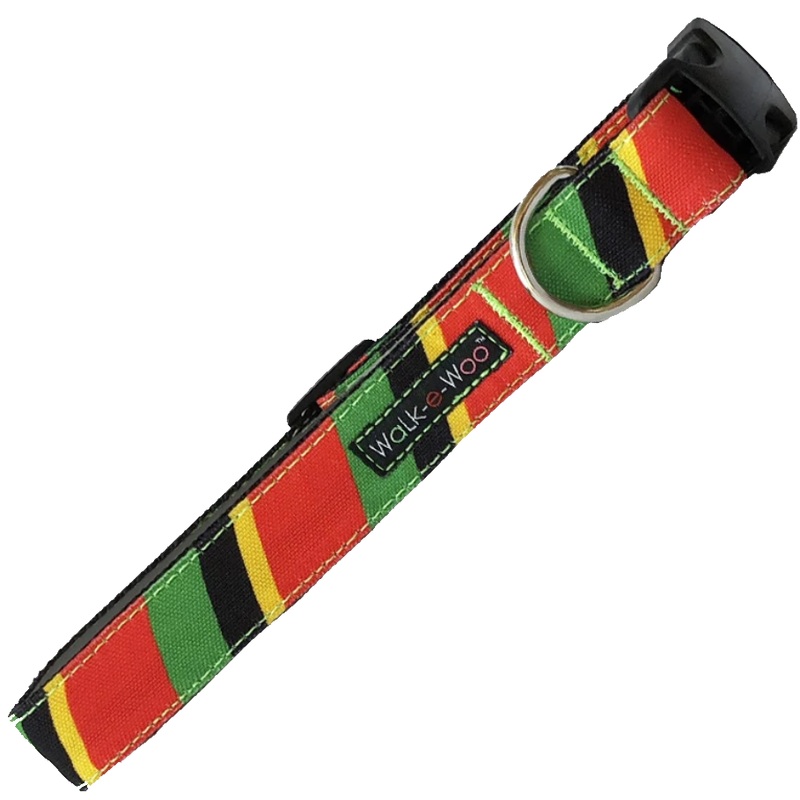 Walk-e-Woo Rasta Stripes Collar