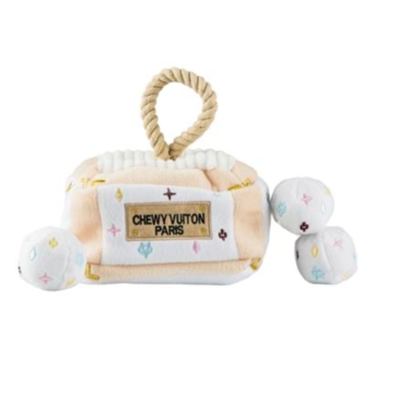 Haute Diggity White Chewy Vuiton Trunk