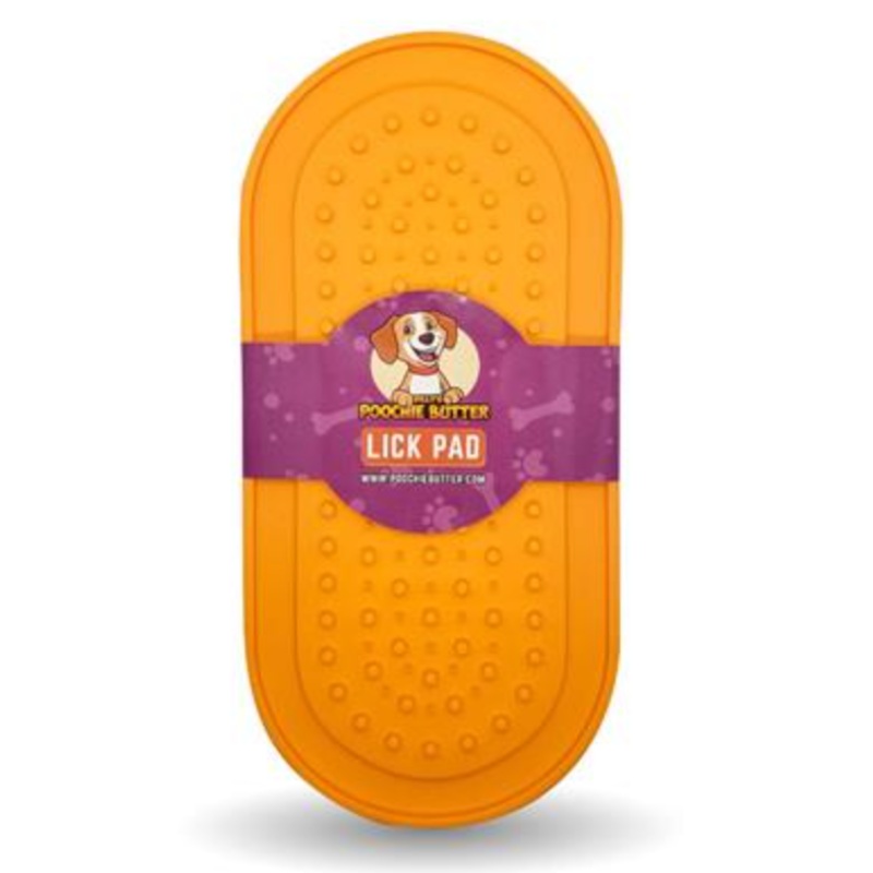 Poochie Peanut Butter Oval Lick Pad With Suction Cups
