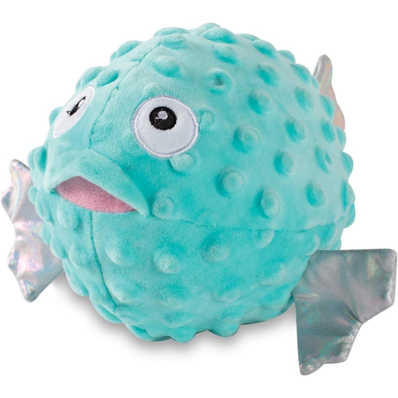 Fringe Puffed Up Puffer Fish Plush Dog Toy