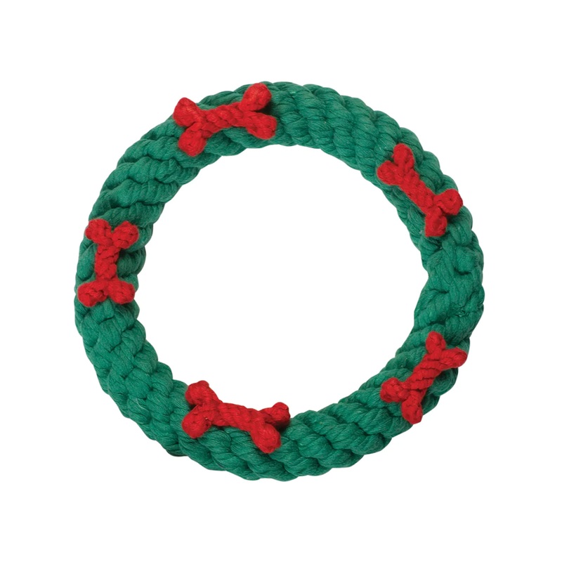 Jax & Bones Holiday Ring Rope Toy 4"