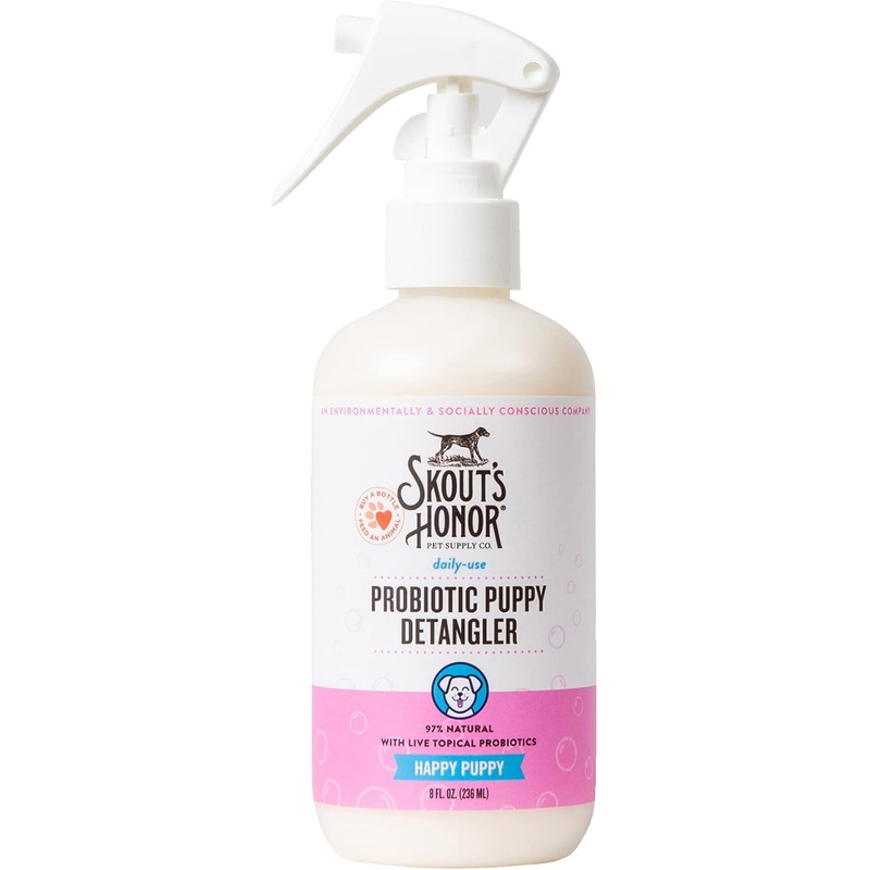 Skout's Honor Dog Probiotic Daily Use Happy Puppy Detangler 8 oz