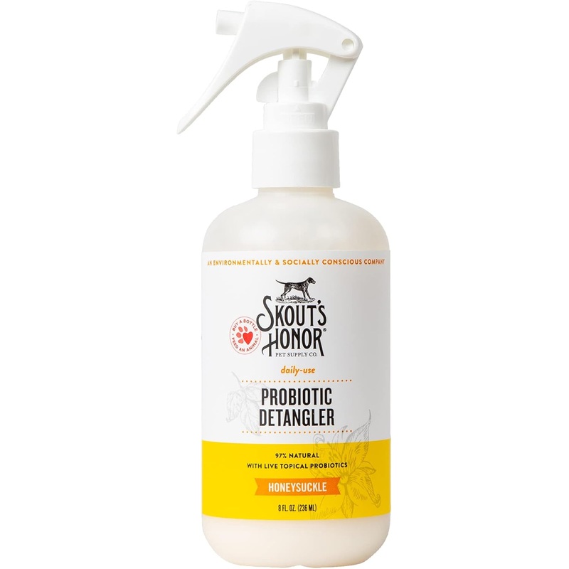 Skout's Honor Dog Probiotic Daily Use Honeysuckle Detangler 8 oz