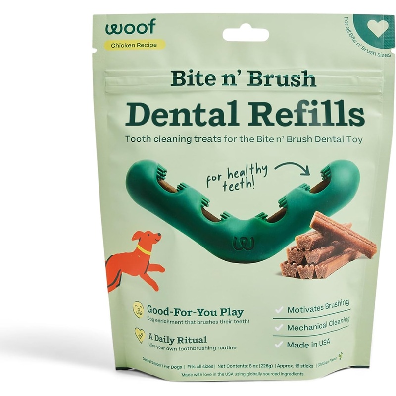 Woof Pet Bite n' Brush Dental Refills