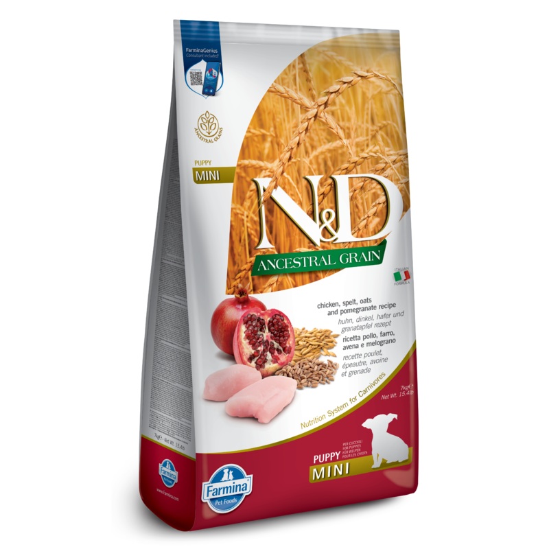 Farmina N&D Ancestral Grain Chicken & Pomegranate Puppy Mini Breed