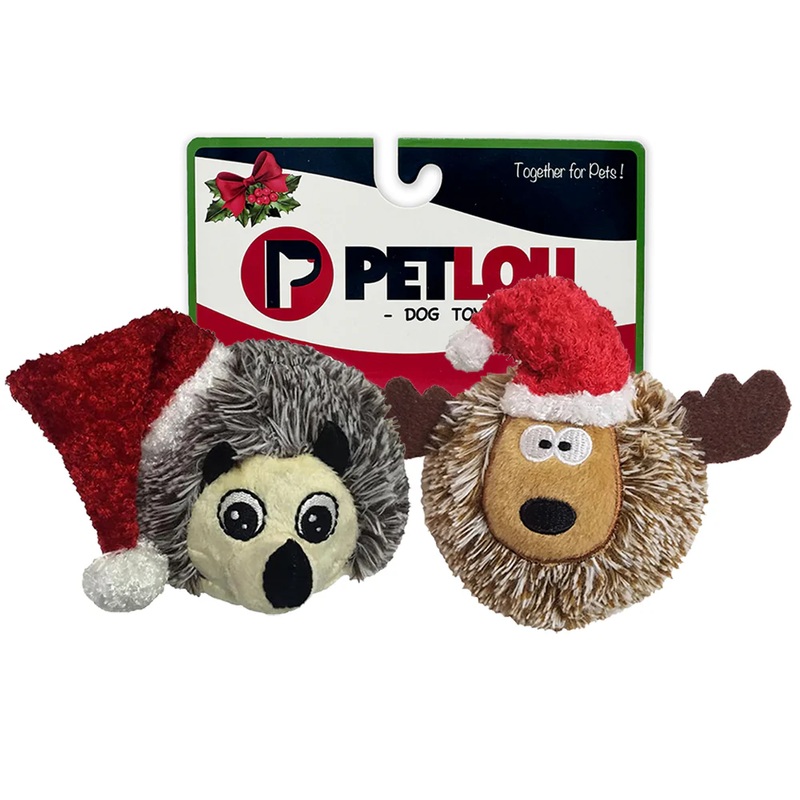 Petlou Reindeer & Hedgehog Balls 4" 2 pk
