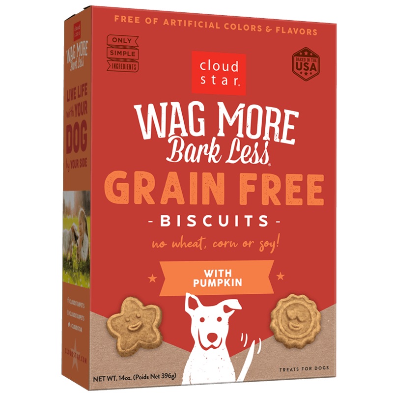 Cloud Star Wag More Bark Less Grain Free Oven Baked Biscuits with Pumpkin