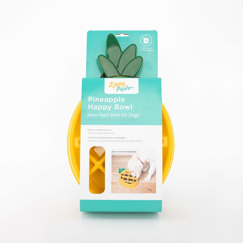 Zippy Paws Slow Feeder Dog Bowl Pineapple