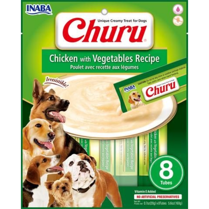 Inaba Dog Churu Puree Chicken with Veg 160g 8pk