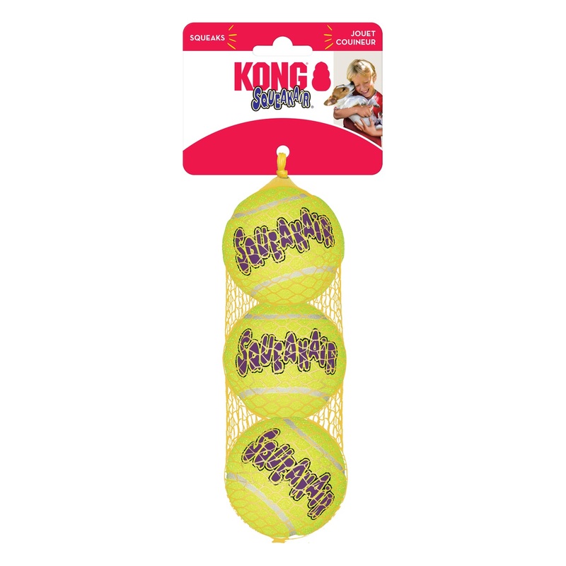 KONG Airdog SqueakAir Tennis Balls Medium 3 Pack