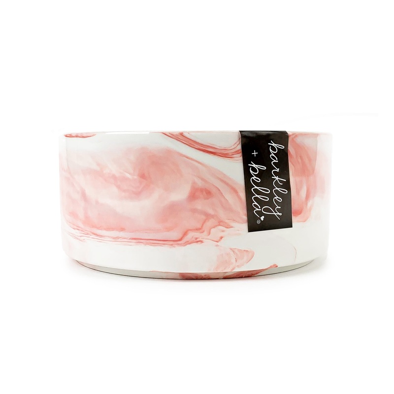 Barkley & Bella Ceramic Dog Bowl Zen Pink Marble
