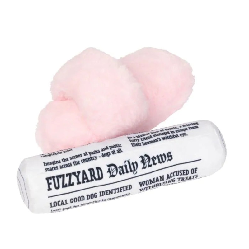 FuzzYard Fetch My Slippers & Paper 2pk - Dog Toy