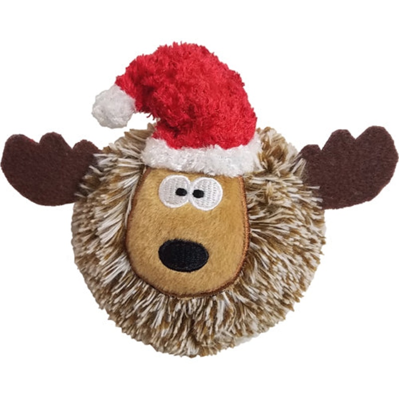 4" Christmas EZ Squeaky Reindeer Ball