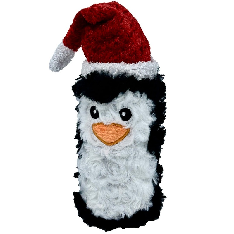 8" Christmas Squeaky Penguin Bottle