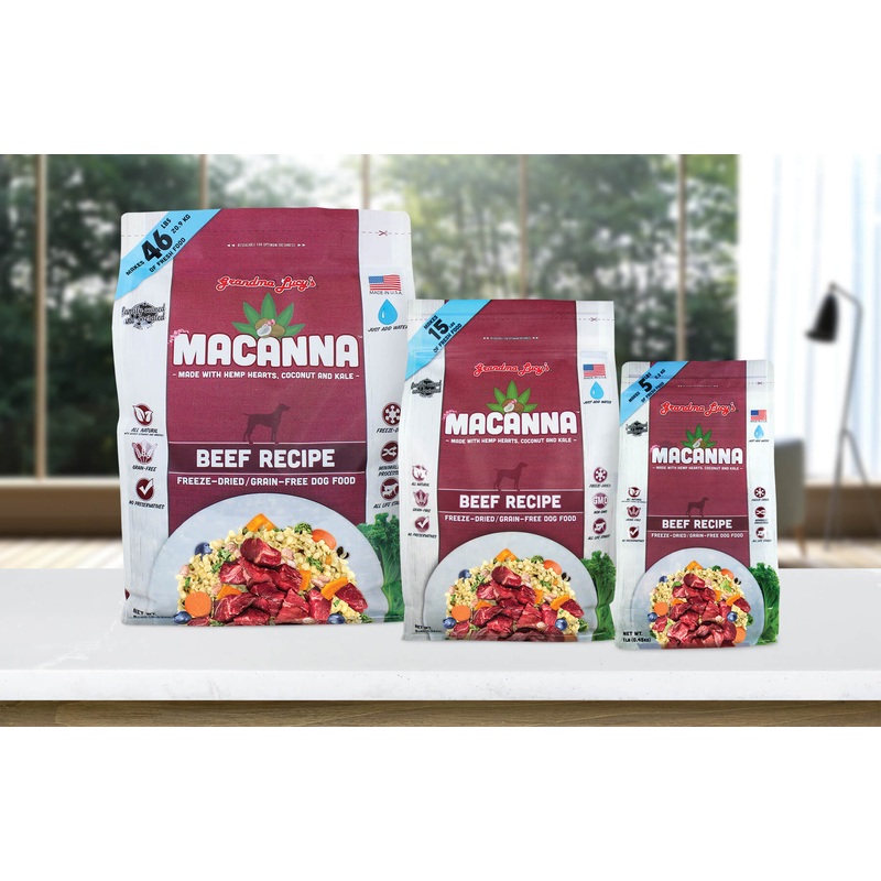 Grandma Lucy's Macanna Dog Food, Grain Free and Freeze-Dried - Beef Recipe