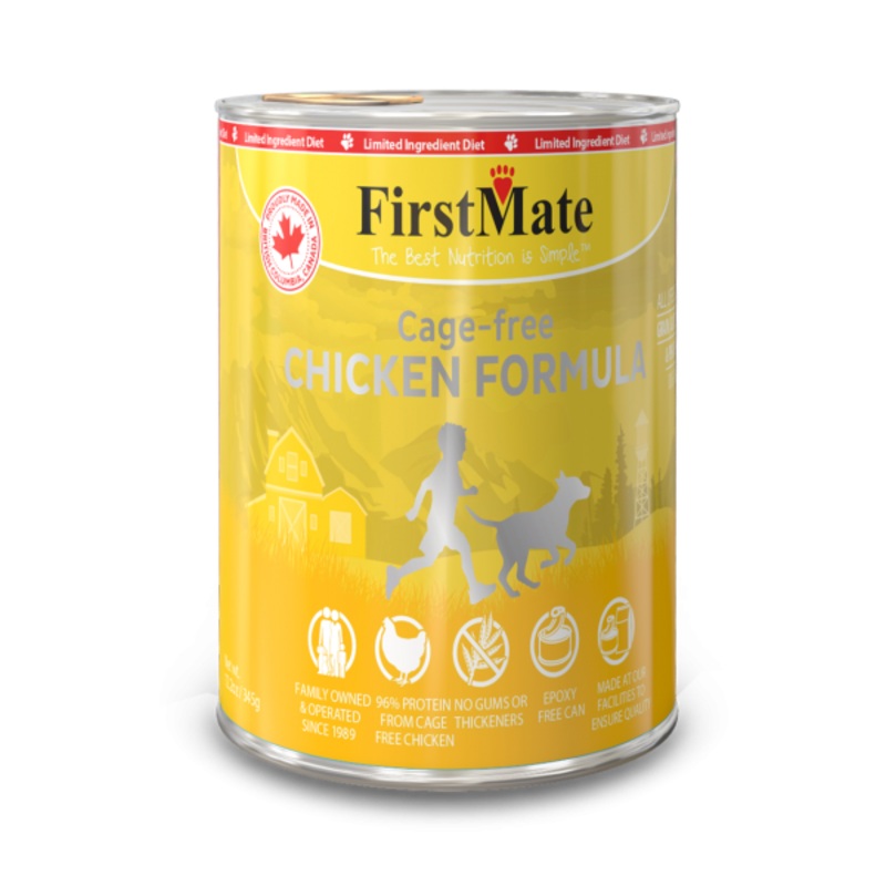 FirstMate Pet Foods Limited Ingredient  Cage Free Chicken Formula for Dogs (12.2 oz Pack of 12)