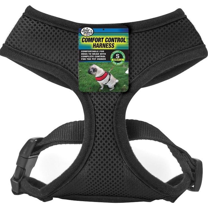 Four Paws Black Comfort Control Dog Harness