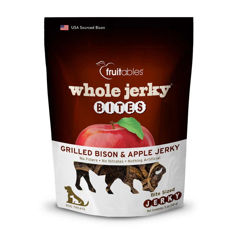 Fruitables Whole Jerky Bites Grilled Bison & Apple Dog Treats (5-oz)