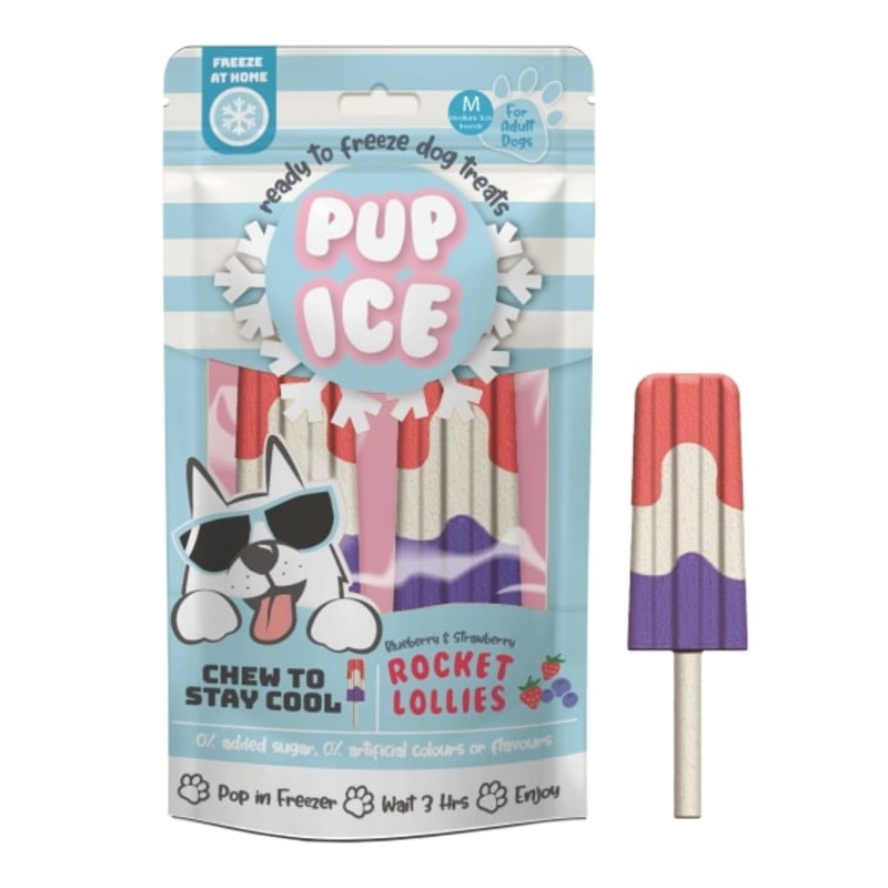 Ethical Pet Spot Rocket Lollies Blueberry & Strawberry Flavor Dog Treats