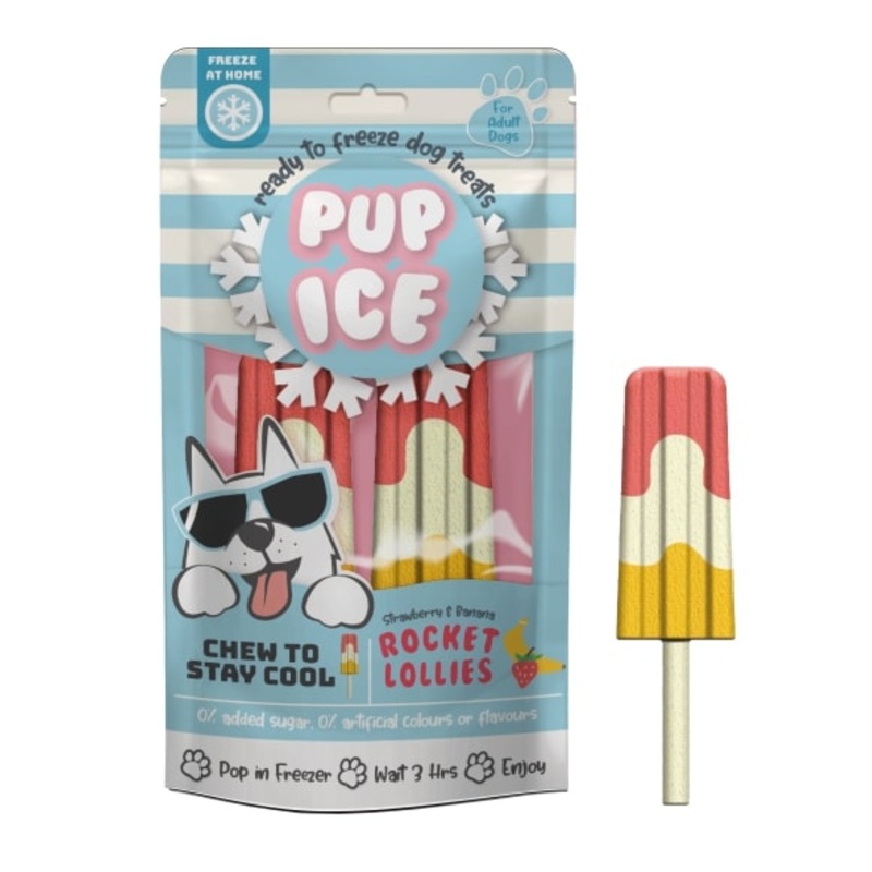 Ethical Pet Spot Rocket Lollies Yogurt, Strawberry & Banana Flavor Dog Treats