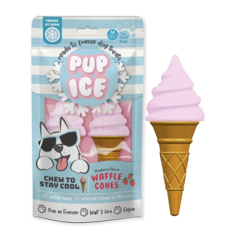 Ethical Pet Waffle Cone Strawberry Flavor Dog Treats