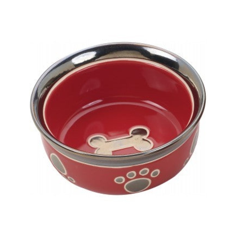 Ethical Products RITZ COPPER RIM, 5 DOG DISH, RED