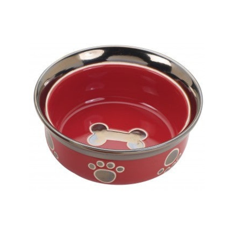 Ethical Products RITZ COPPER RIM STONEWARE 7 DOG, RED (1-Count)