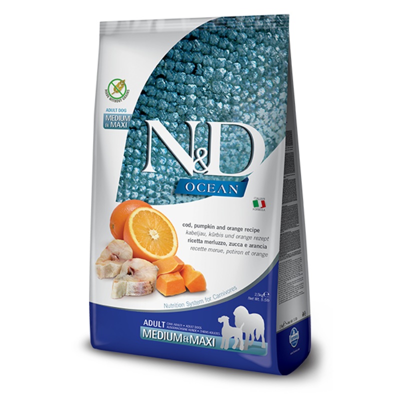 Farmina Cod, Pumpkin & Orange Adult Medium & Maxi Dry Dog Food (5.5-lb)