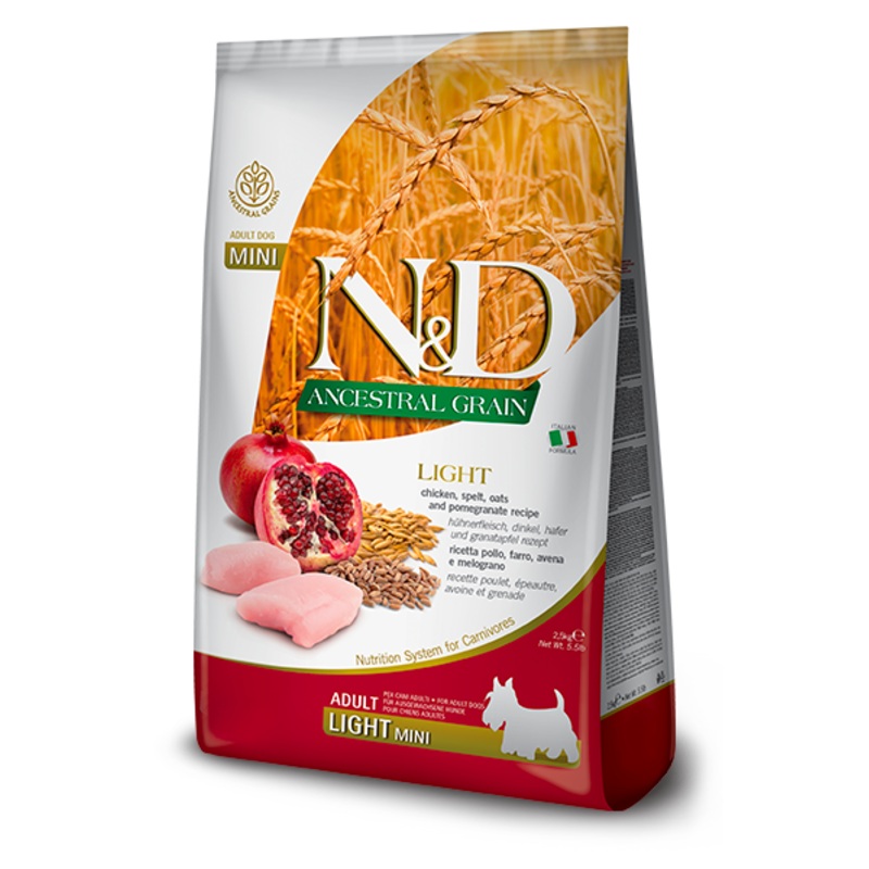 Farmina N&D Ancestral Grain Canine Chicken & Pomegranate Light Mini  Dry Dog Food