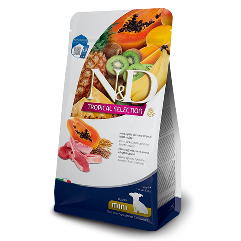Farmina N&D Tropical Selection Canine Lamb, Spelt, Oats and Tropical Fruits Puppy Mini Dog Food