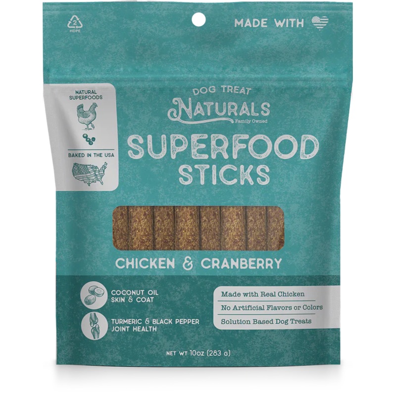 Dog Treat Naturals Chicken & Cranberry Superfood Sticks