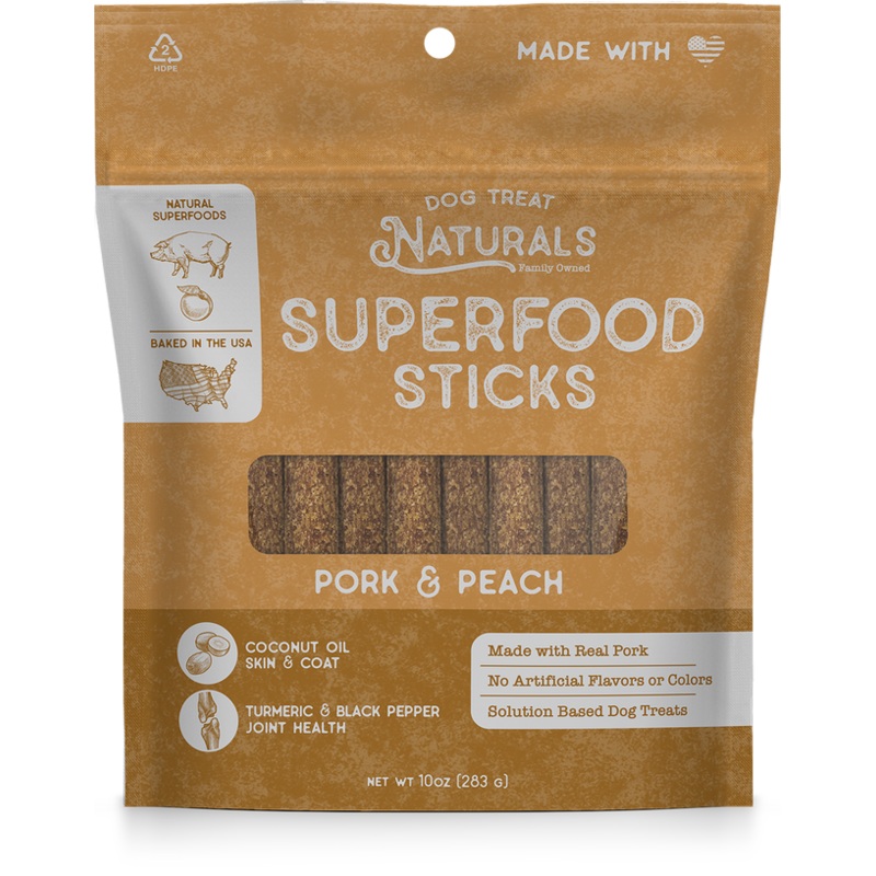 Dog Treat Naturals Pork & Peach Superfood Sticks Dog Treats