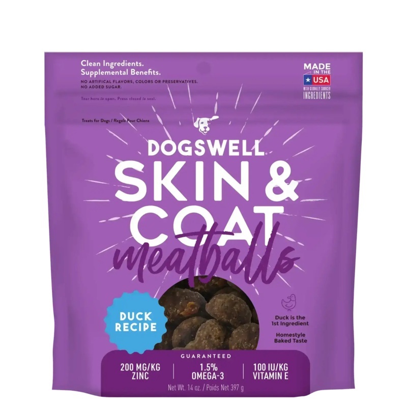 Dogswell Skin & Coat Meatballs Duck Recipe Dog Treats