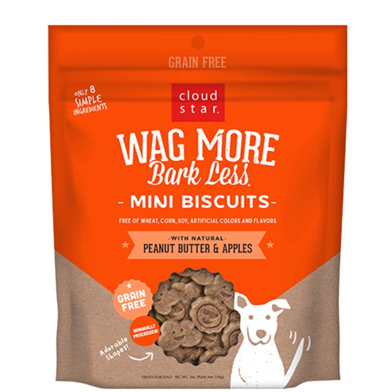 Cloud Star Wag More Bark Less Mini Biscuits with Peanut Butter & Apples