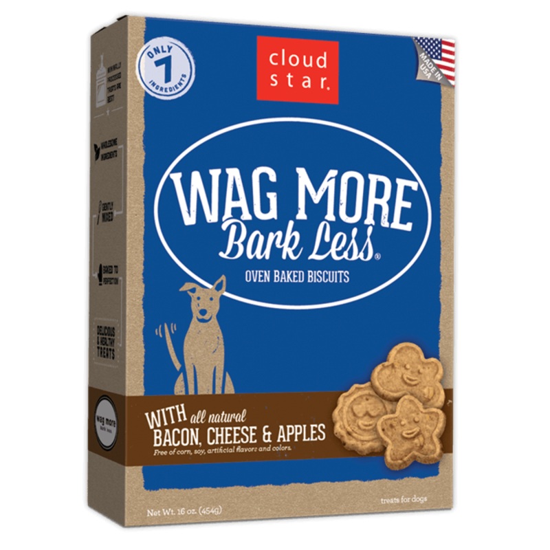 Cloud Star Wag More Bark Less Oven Baked Bacon, Cheese and Apple Dog Treats