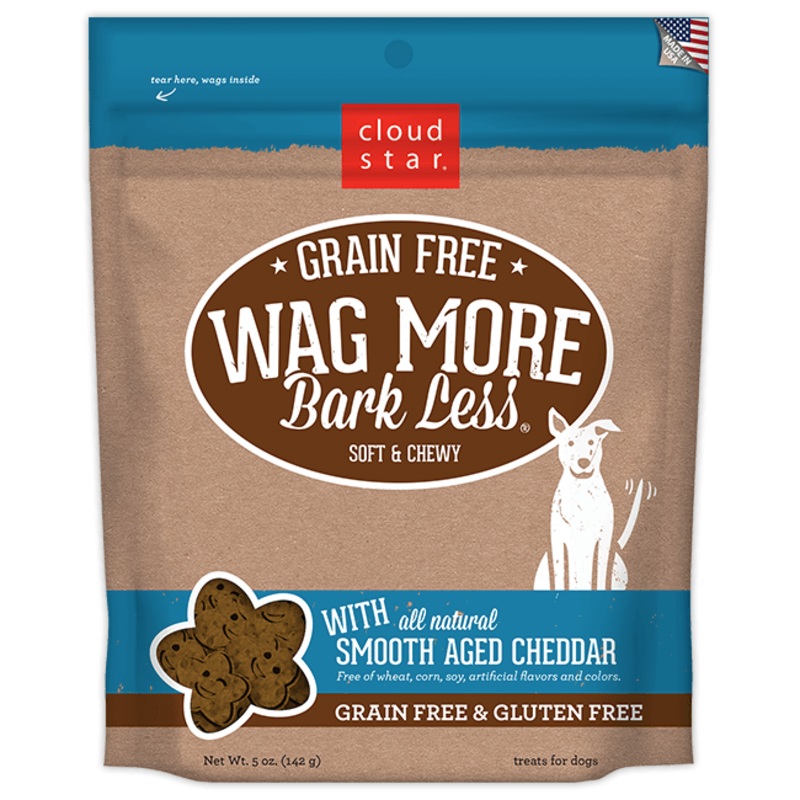 Cloud Star Wag More Bark Less Soft and Chewy Grain Free Smooth Aged Cheddar Dog Treats