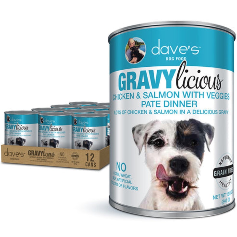 Dave's Pet Food Gravylicious Chicken & Salmon with Veggies Pat Dinner For Dogs