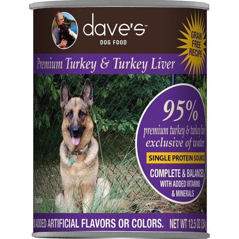 Dave's Premium Turkey & Turkey Liver 95% Meat Canned Dog Food