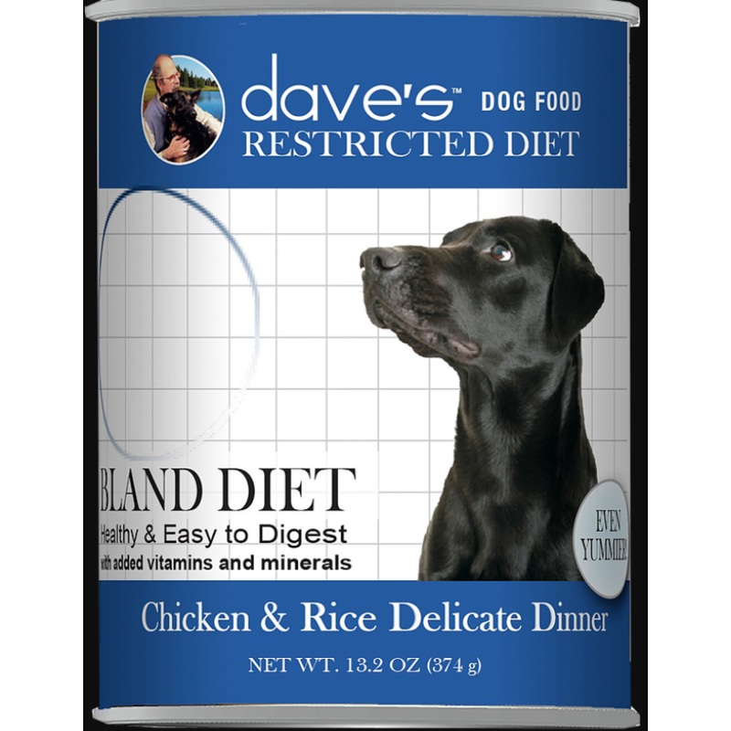 Dave's Restricted Diet Bland  Chicken and Rice Canned Dog Food (13.2 oz Single Can)