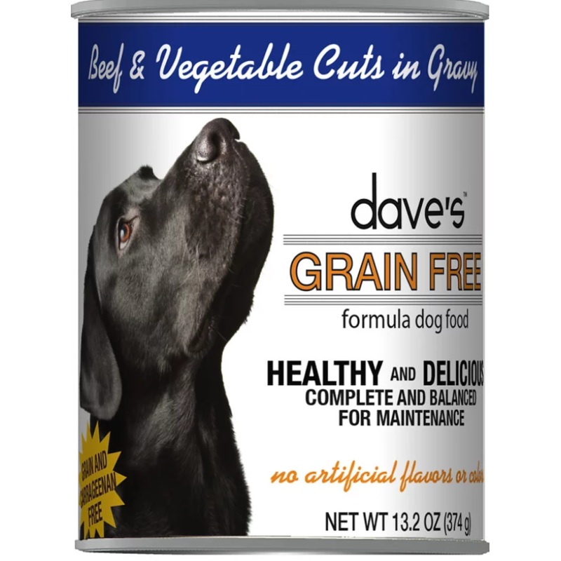 Daves Grain Free Beef & Vegetable Cuts in Gravy Canned Dog Food