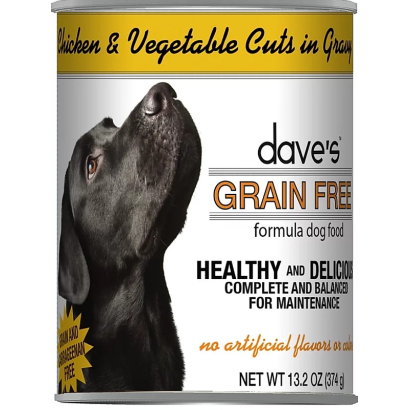 Daves Grain Free Chicken & Vegetable Cuts in Gravy Canned Dog Food (13.2 oz Single Can)