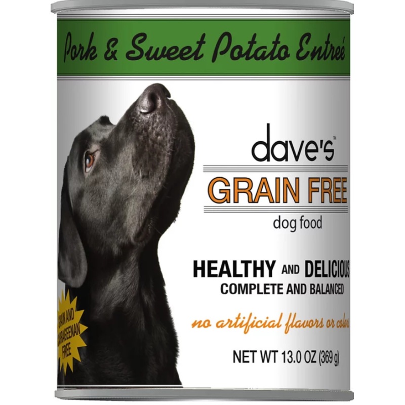 Daves Grain Free Pork & Sweet Potato Entre Canned Dog Food (13 oz Single Can)