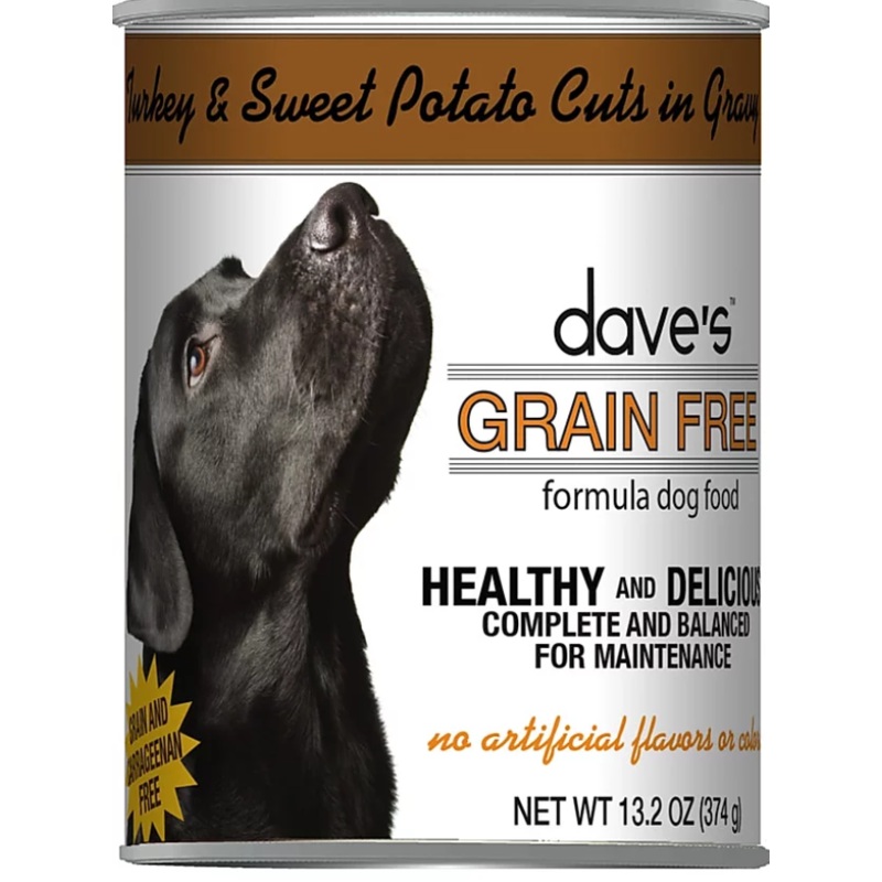 Daves Grain Free Turkey & Sweet Potato Cuts in Gravy Canned Dog Food (13.2 oz Single Can)