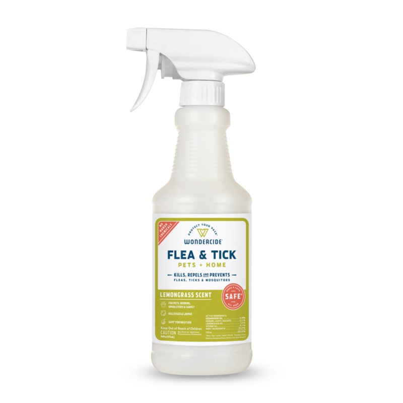 Wondercide Lemongrass Flea & Tick Spray for Pets + Home with Natural Essential Oils