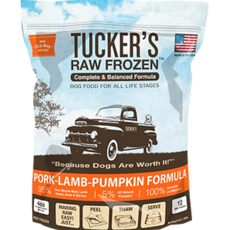 Tucker's Pork-Lamb-Pumpkin Complete and Balanced Raw Diets for Dogs